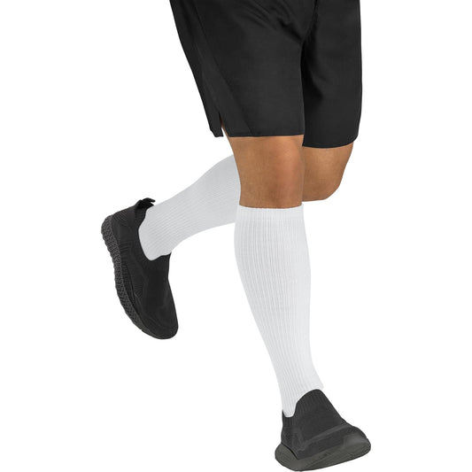 JOBST ACTIVA Athletic - Calcetines de compresión de 15 a 20 mmHg hasta la rodilla, puntera cerrada, blanco, talla S