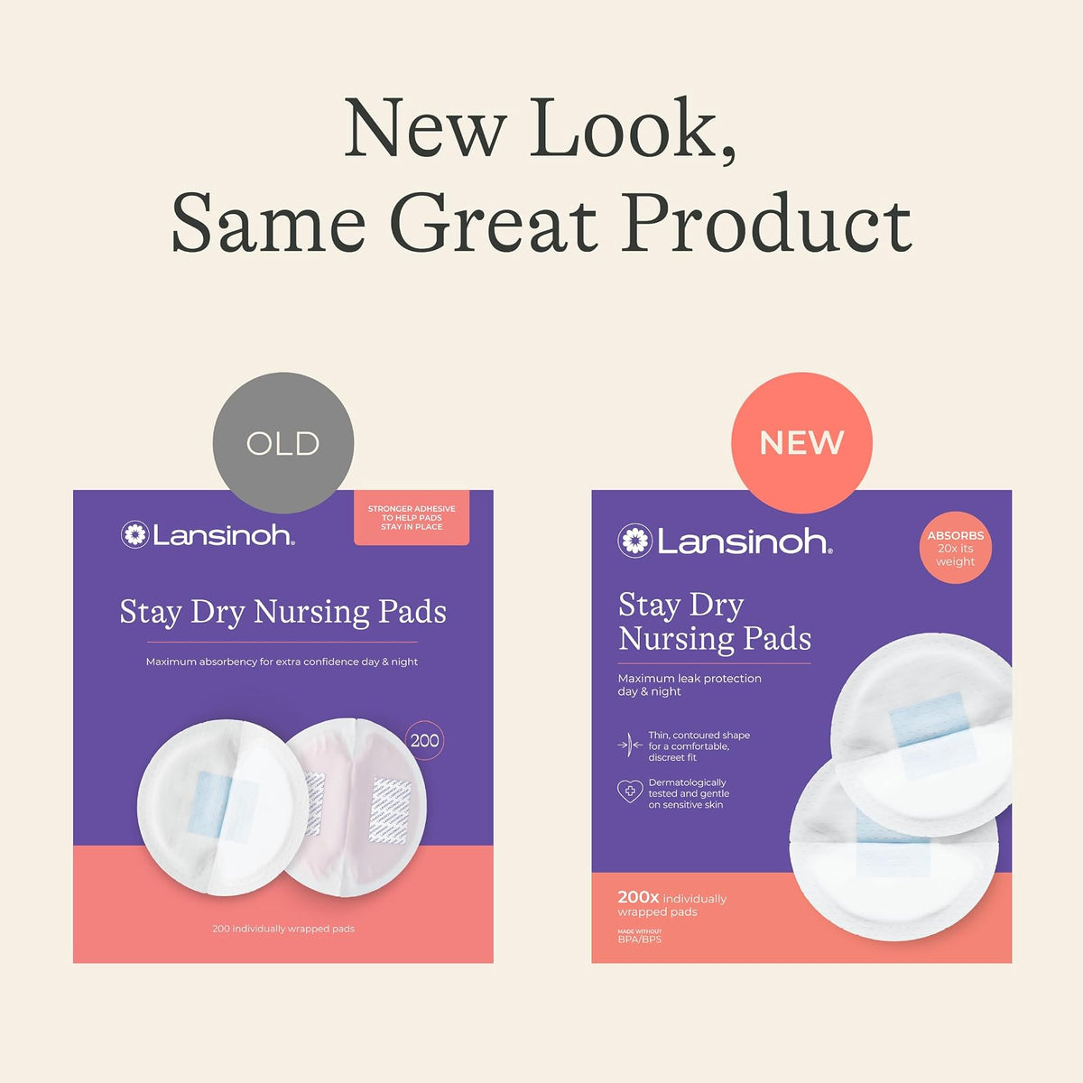 Lansinoh Stay Dry Disposable Nursing Pads for Breastfeeding, 200 count