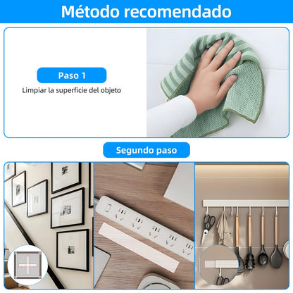 Nano cinta adhesiva reutilizable 300CM, KIPERLINE cinta adhesiva de doble cara de 5 cm más gruesa y ancha, resistente, lavable y antideslizante para paredes, cocinas, alfombras, fijación de fotos.