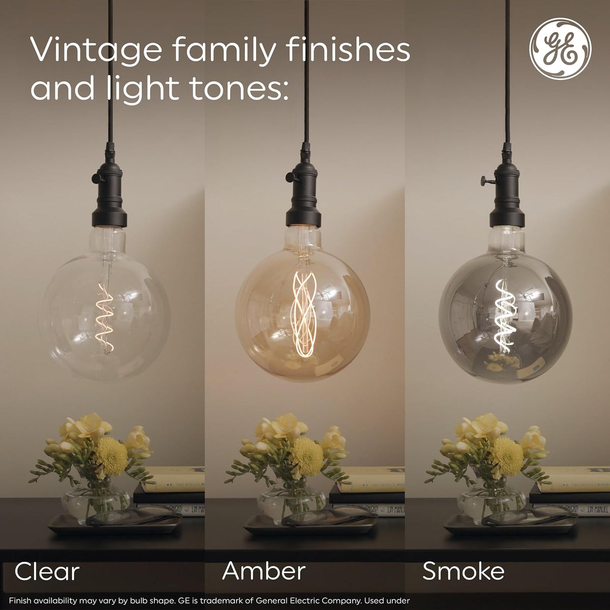 GE - Bombillas LED de estilo clásico, 40 W, acabado ámbar, luz de vela cálida, foco decorativa, base pequeña (1 unidad)