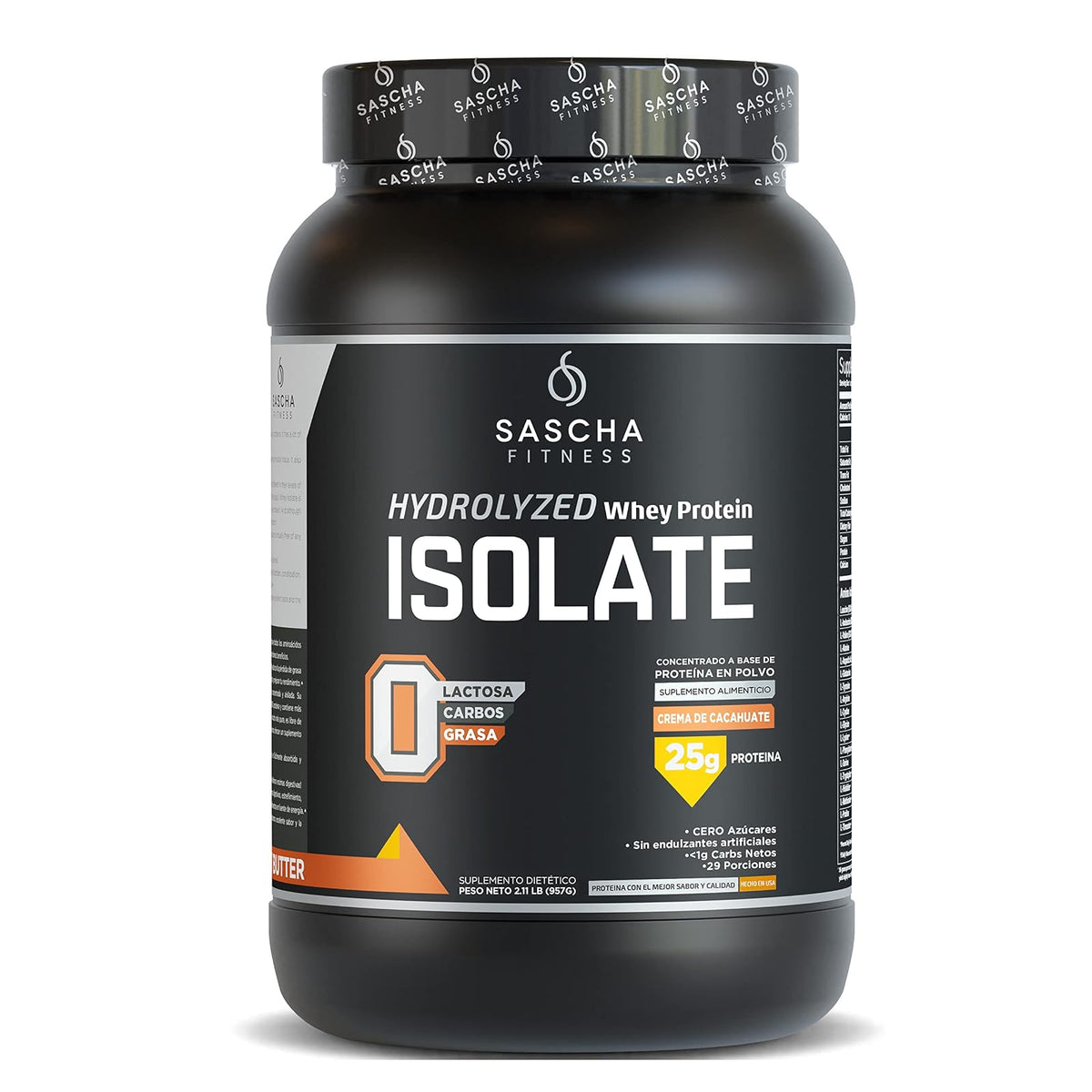 Sascha Fitness Proteína en Polvo, Sabores Surtidos - Mantequilla de cacahuete - 1.04 kg (Paquete de 1)