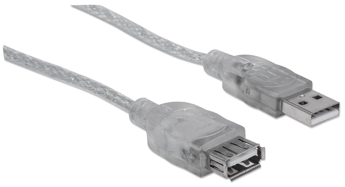 Manhattan CABITL130 Cable USB, Extensión, 4, 5 m, USB A, USB A, Macho/Hembra, Transparente