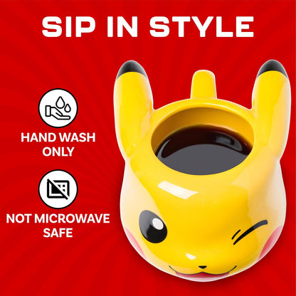 Silver Buffalo Pokemon Pikachu Wink - Taza esculpida 3D