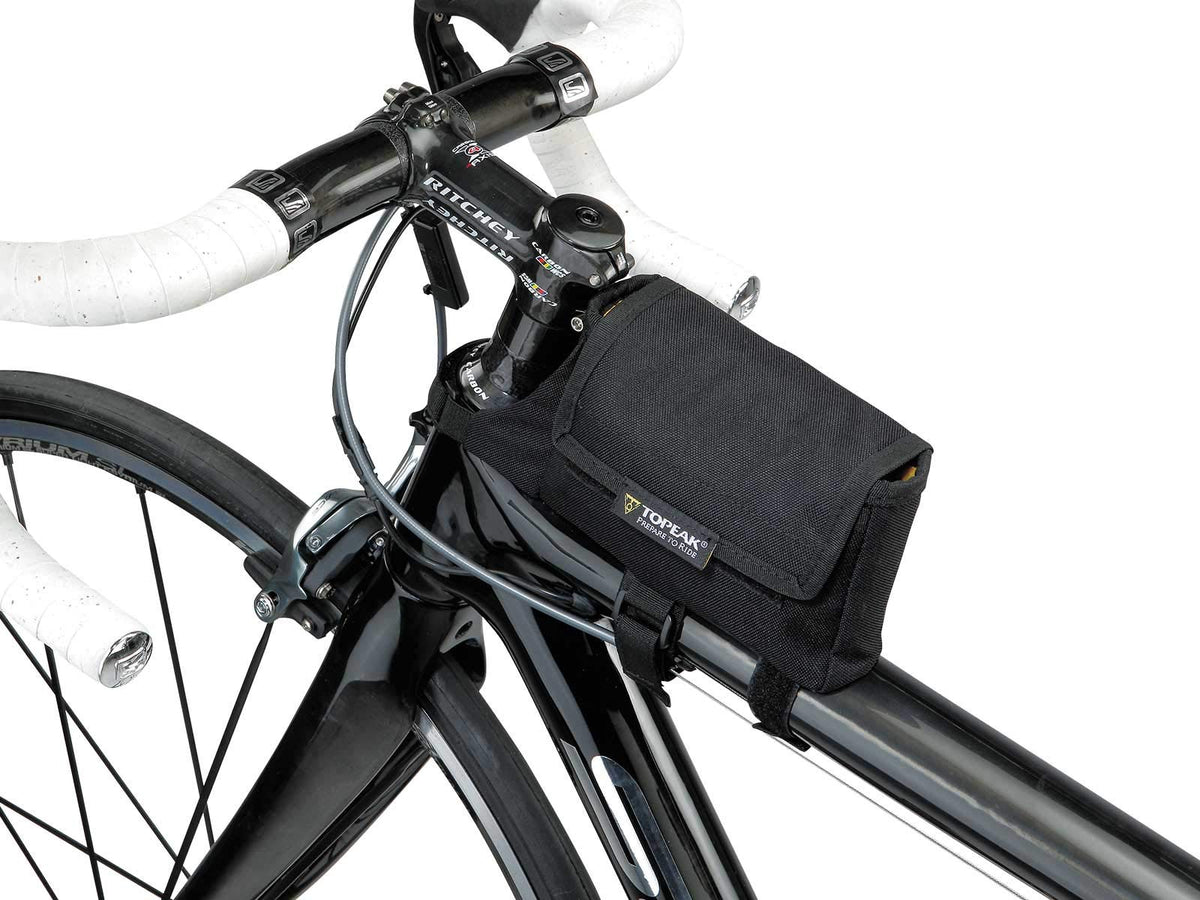 Topeak TriBag - Bolsa de Bicicleta con Marco Negro, Grande, 6.5 x 4 x 1.5 Pulgadas