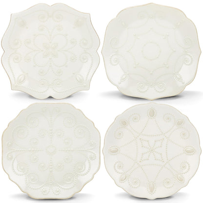 Lenox French Perle Puesto de Mesa de 4 Piezas, Blanco Roto - Juego de 4 platos