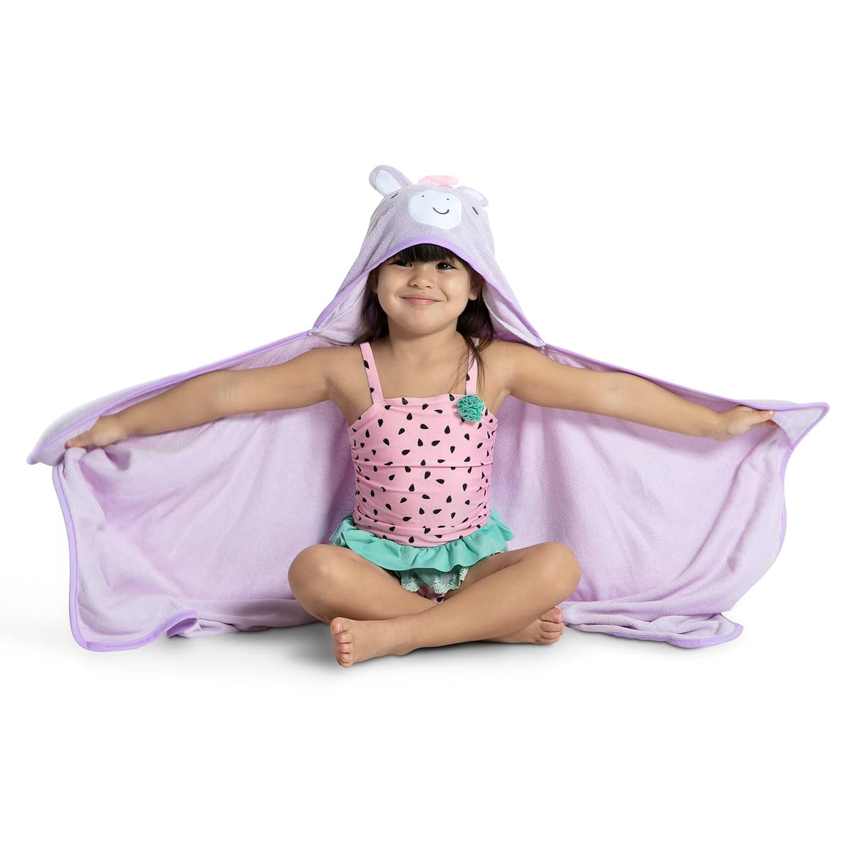 Delta Children Toalla Infantil con Capucha y Bolsillos - Súper Suave y Absorbente - Gran Regalo para Niños y Niñas - Diseño: Unicornio Lila