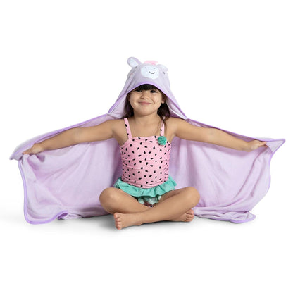 Delta Children Toalla Infantil con Capucha y Bolsillos - Súper Suave y Absorbente - Gran Regalo para Niños y Niñas - Diseño: Unicornio Lila