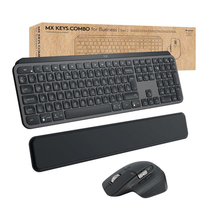 Logitech MX Keys y MX Master 3 for Business Gen2, Combinación de Teclado y Mouse, Inalámbrica, Ergonómica, Tecnología Logi Bolt Segura, Bluetooth, Certif. Global, Windows/Mac/Chrome/Linux - Grafito.