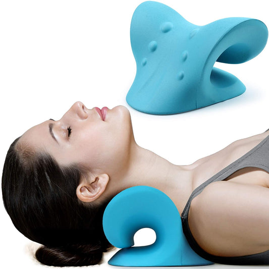 RESTCLOUD - Relajador de Cuello y Hombro, Dispositivo de tracción Cervical para Alivio del Dolor TMJ y alineación de la Columna Cervical, Almohada quiropráctica