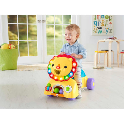 Fisher-Price Andadera León Camina Conmigo 3 en 1 6+ Meses | Modo sentarse, caminar y montar; botones luminosos de números y colores