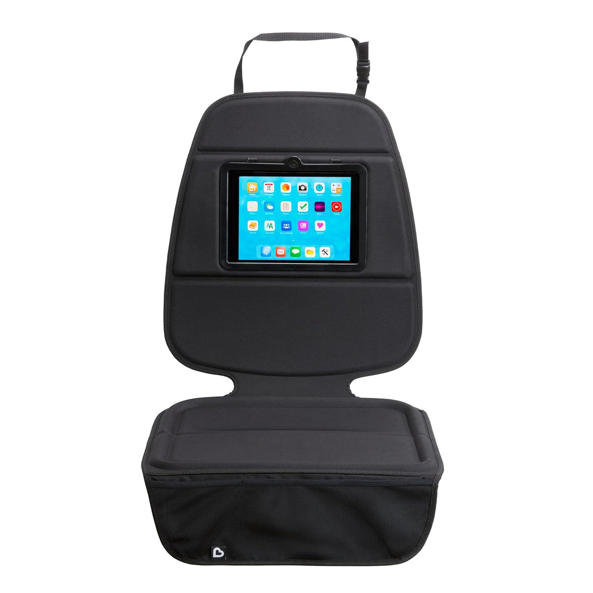 Munchkin Elite Seat Guardian Protector de asiento de automóvil para niño con soporte para tabletas, gris oscuro