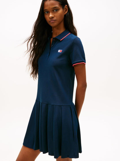 Tommy Hilfiger TJW Badge Pleat Pique Dress EXT Vestido Informal Mujer