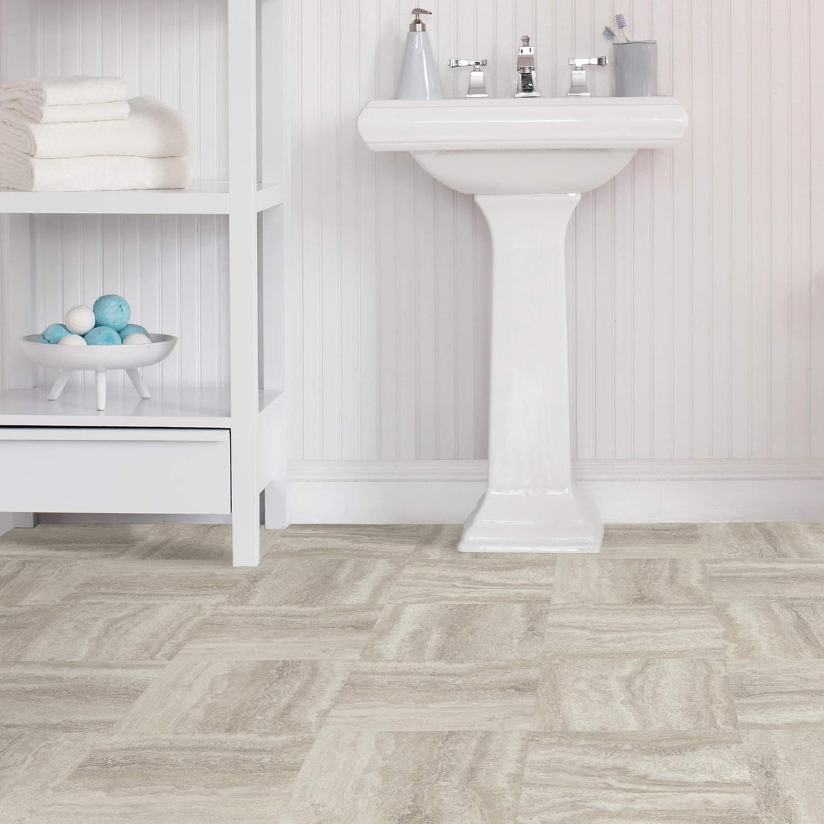 FloorPops FP3327 Platinum Peel & Stick - Azulejos de piso para despegar y pegar, color gris, 12 x 12 pulgadas