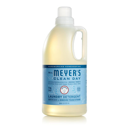 Mrs. Meyer’s Detergente Líquido para Ropa Rain Water 1.8 L, Fórmula de origen vegetal, Aroma refrescante y ligero, Rinde hasta 128 cargas, Sin parabenos ni crueldad animal.