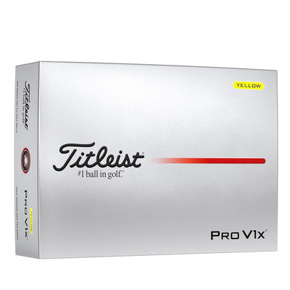 Titleist Pro V1x Pelotas de Golf Docena - Números bajos - yellow
