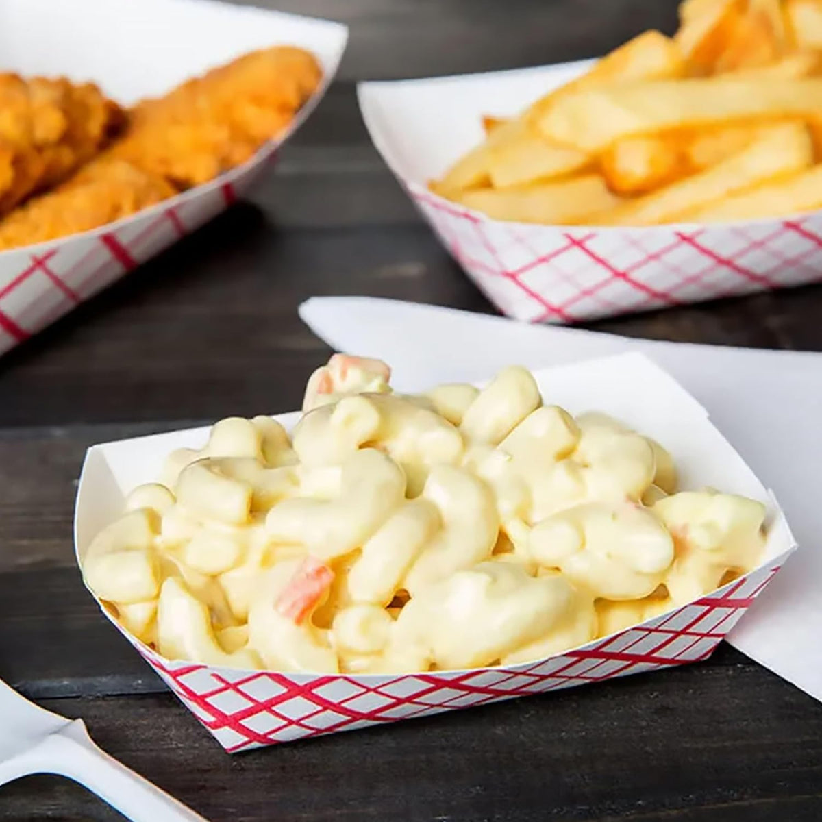 Concession Essentials 1lb Paper Food Trays. Heavy Duty, Grease Resistant. 1 LB Paper Food Trays.50 Pack. Perfect for Carnivals and Concession Stands.