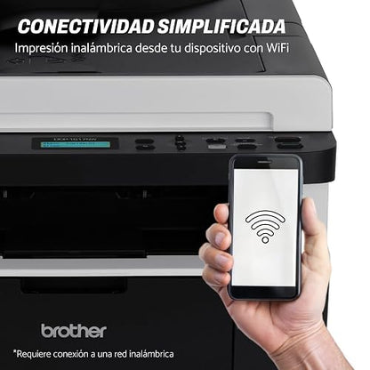 Brother Multifuncional Láser Monocromático DCP-1617NW, Conectividad Wi-Fi | Impresión blanco y negro, con conectividad Wi-Fi, ideal para pequeñas empresas o el hogar