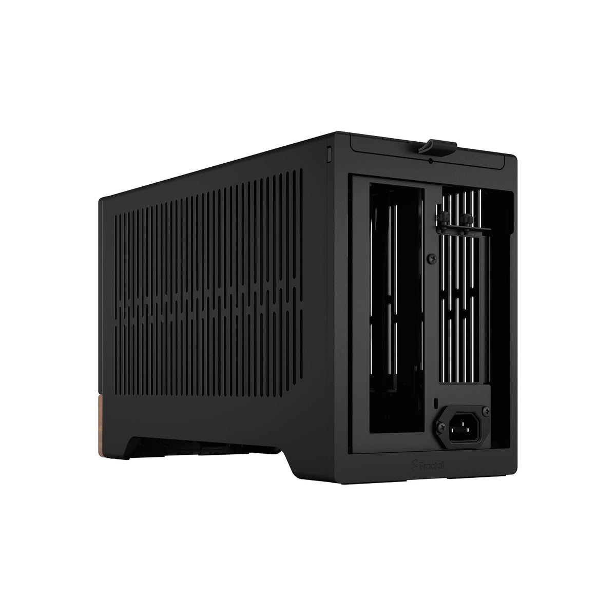 Fractal Design Terra Graphite - Panel Frontal de Madera de Nogal - Factor de Forma pequeño - Estuche para Juegos Mini ITX - Cable Elevador PCIe 4.0 - USB Tipo C - Paneles de Aluminio anodizado