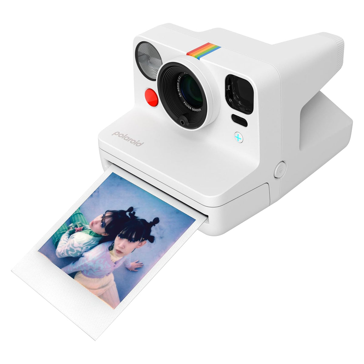 Polaroid Now+ 3ª generación de cámara instantánea de película Tipo I, conectada por Bluetooth, controlada por aplicación, Blanca, Solo cámara sin película (9161)