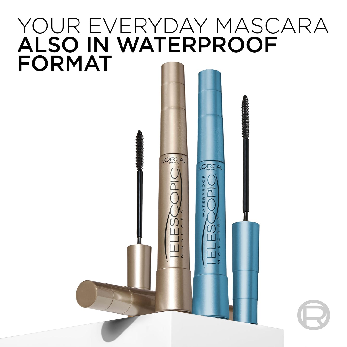 L'Oréal Paris - Máscara telescópica de maquillaje, Washable Blackest Black