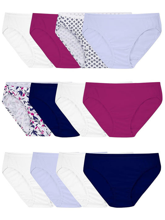 Fruit of The Loom Fruit of The Loom - Bikini de algodón para Mujer, 12 Unidades Ropa Interior para Mujer
