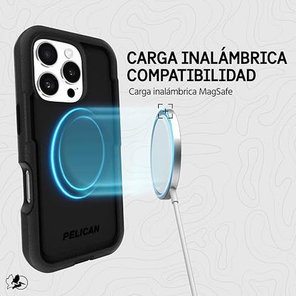Pelican - Funda Resistente para iPhone 16 Pro [Compatible con MagSafe] con Protección contra Caídas de Grado Militar de 16 Pies, Negro