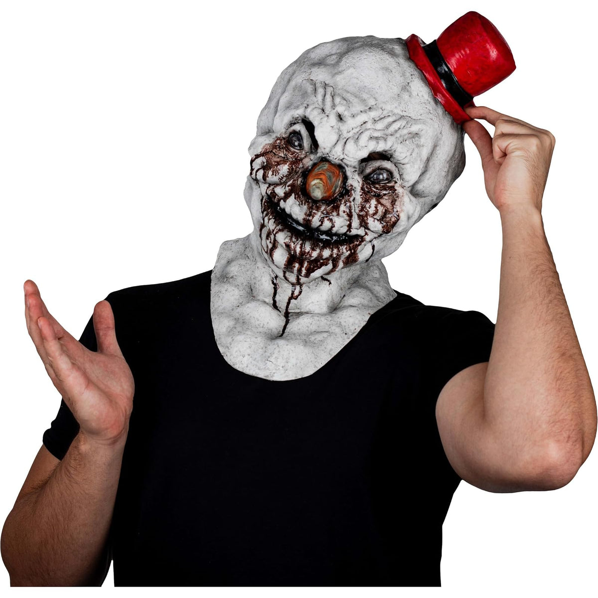Ghoulish Productions Máscara De Látex Frosty Demon, Accesorio Látex Cosplay Demonio de Nieve, Disfraz Aterrador para Halloween y Fiestas Temáticas, Cosplay Muñeco de Nieve, Diseño Artesanal