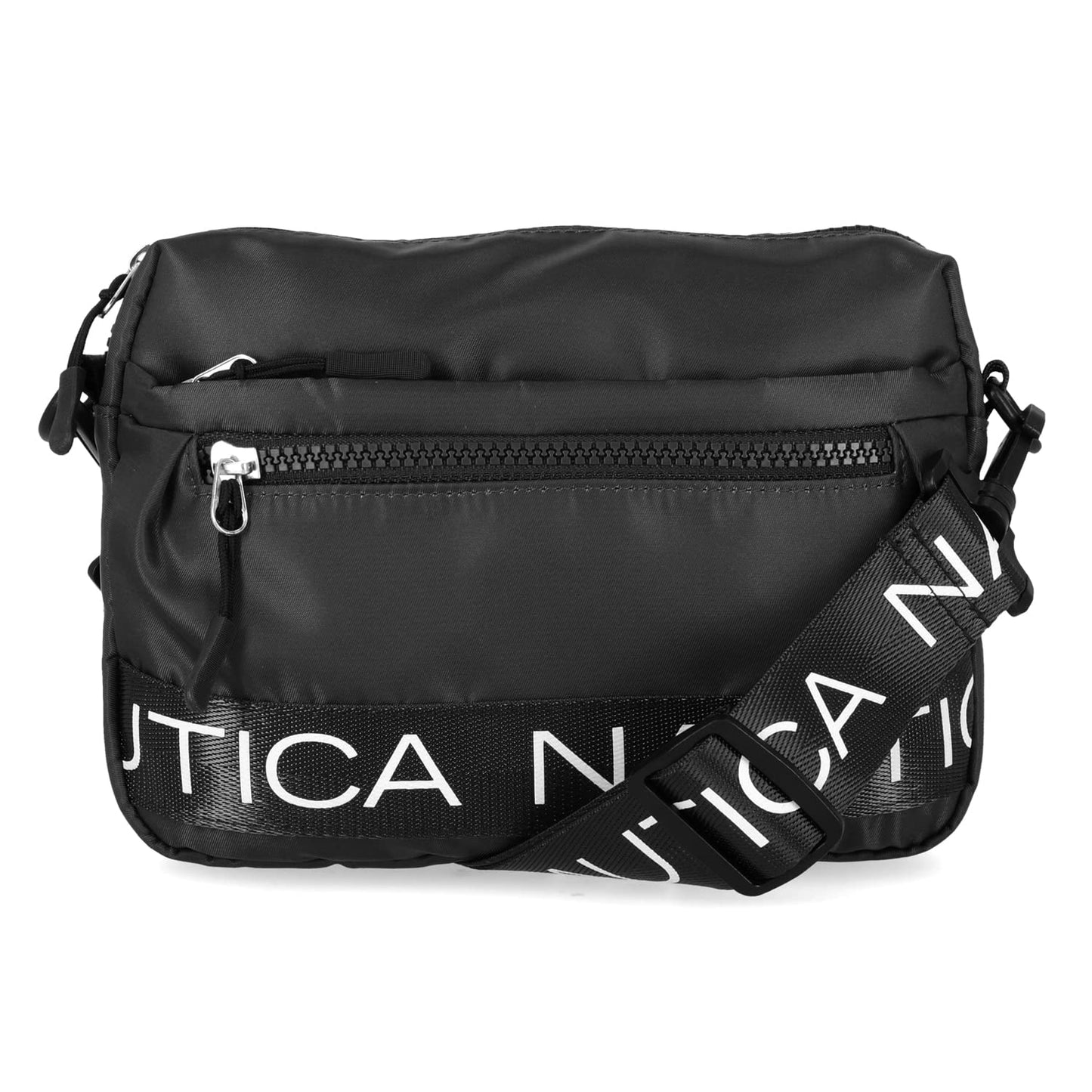 Nautica Nautica - Puf de nailon para mujer, con correa de hombro ajustable, Negro -, Talla unica