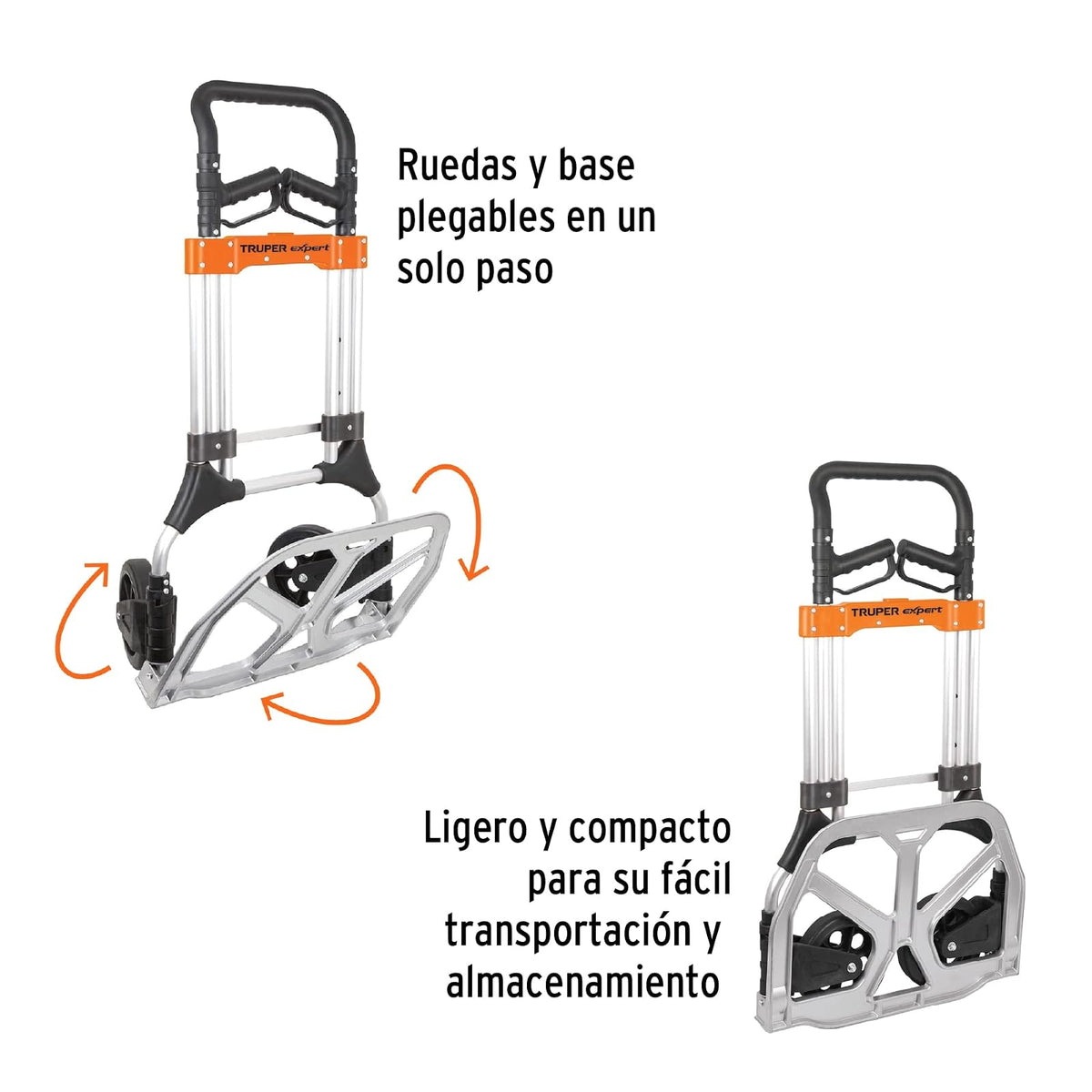 Truper Expert DIA-200AX Diablo de carga, plegable, 200 kg, aluminio, Truper Expert, color, pack of/paquete de 1