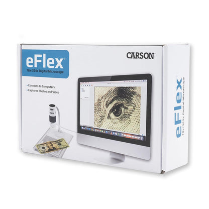 Carson eFlex 78x o 324x (Monitor de 27") Microscopio Digital USB con luz LED con Soporte y Base Flexibles (MM-840)
