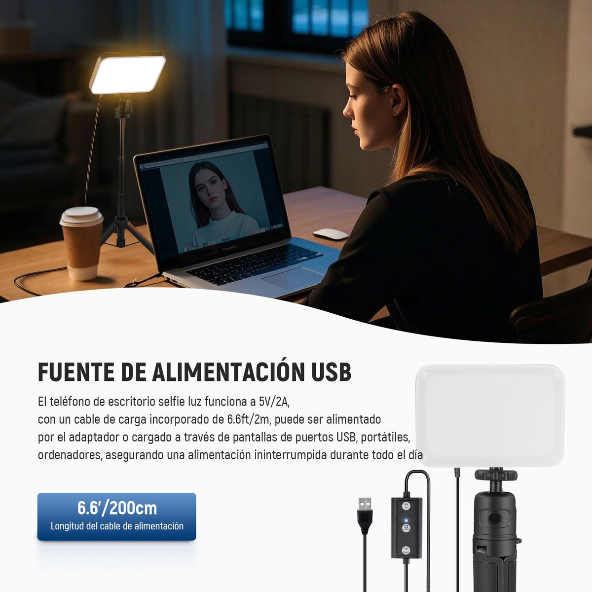 NEEWER Basics 2Pack Panel Video LED Escritorio, Kit Videoconferencias Foco Luz con Trípode y Filtros para Móvil Cámara Web Portátil Zoom Llamadas Maquillaje Grabación Selfies, Bicolor Regulable, BP66