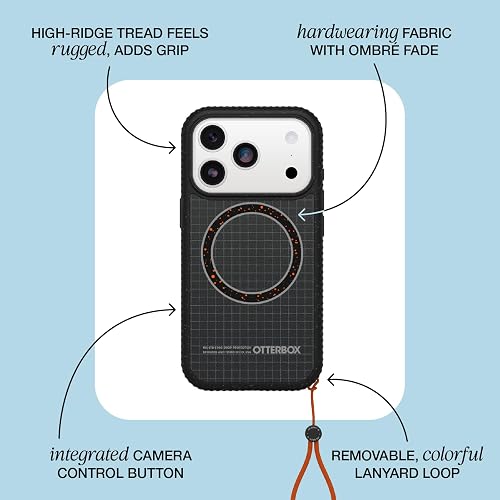 Sole Series - Carcasa para iPhone 17 Pro MAX, Color Negro | Funda para iPhone con bordes de rodadura, funda protectora para iPhone con lazo para dedos, compatible con Magsafe