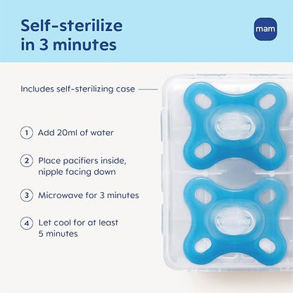 MAM Comfort - Chupón de bebé ligero de silicona de una sola pieza, 2 | Especialmente para bocas recién nacidos más pequeñas, sin BPA, fácil de limpiar, lo mejor para bebés lactantes