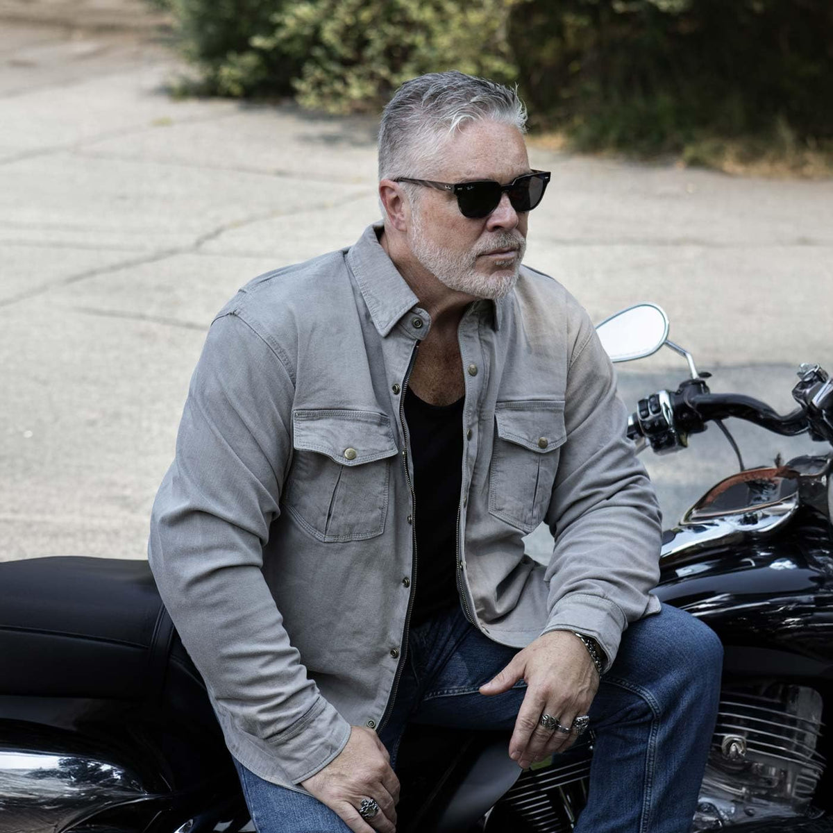 Milwaukee Performance - Camisa tipo motociclista de mezclilla con aramida, gris, extragrande, para hombre, gris, 4X