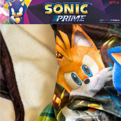 Sonic The Hedgehog Prime Anime Bedding - Manta de Seda súper Suave, 46 x 60 Pulgadas, (Producto con Licencia Oficial)