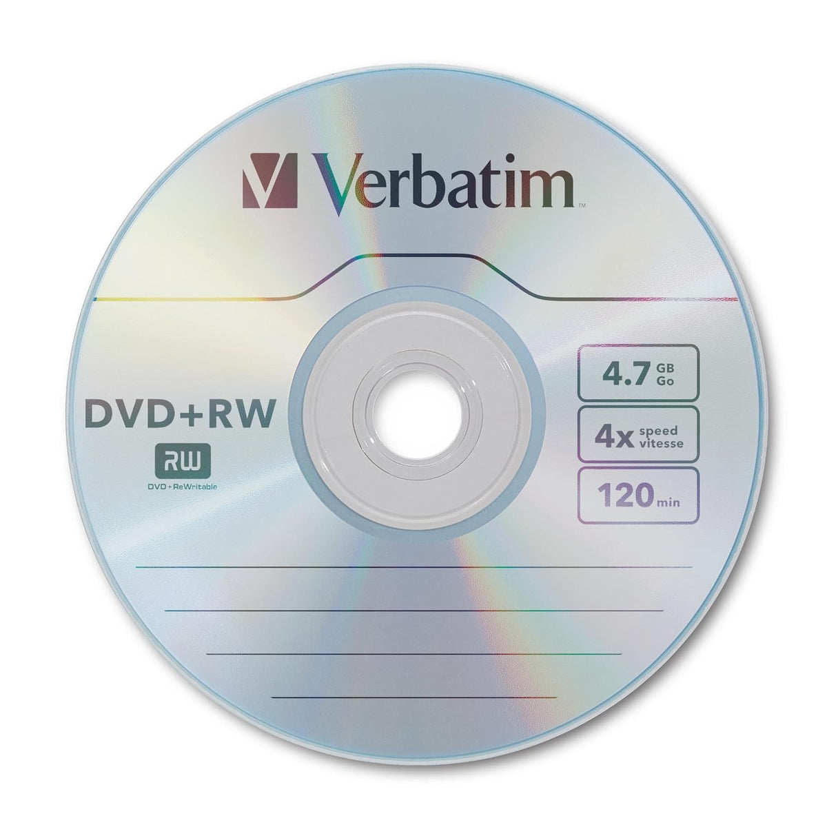 Verbatim 94839 4.7 GB 1x- 4X ReWritable Disc DVD+RW, 10-Disc Slim Jewel Case