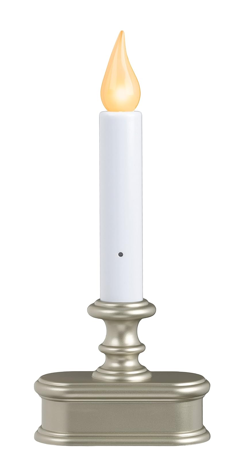 Xodus Innovations FPC1221P - Vela LED de policarbonato para ventana de atardecer a amanecer, con llama ámbar realista, peltre