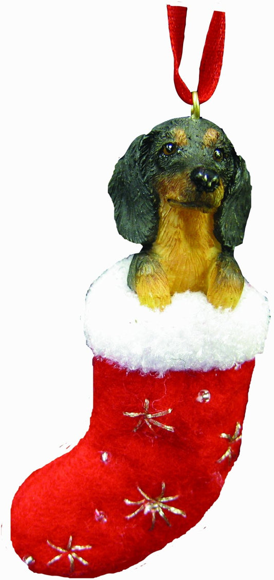 E&S Pets Adorno navideño con diseño de Perro Salchicha con Texto Papá Noel Pintado a Mano y Cosido Detalle