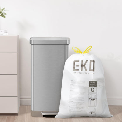 EKO - Bolsas de basura de 21 galones, 50-90 litros, 60 unidades con cordón, bolsas de basura extra fuertes, aroma a lavanda con control continuo de olor, rollo de fácil dispensación para cocina y uso