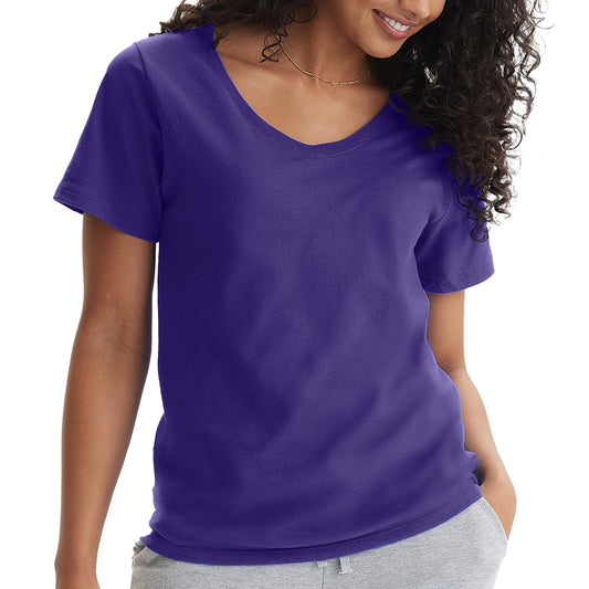 Hanes Playera de algodón Cuello V para Mujer Originals