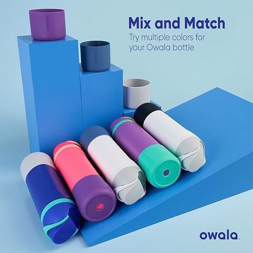 Owala Silicone Water Bottle Boot, Funda protectora Antideslizante para botella de agua 24 Oz, Azul