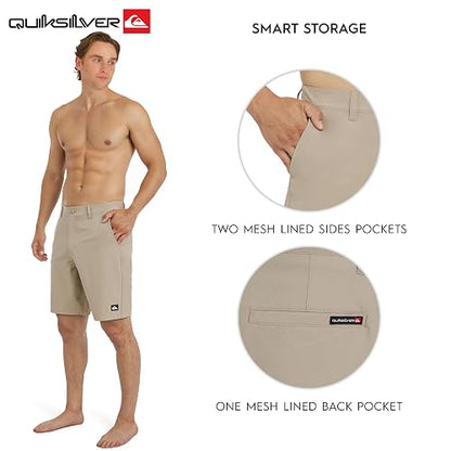 Quiksilver Regular Fit Fixed Waist Water Friendly Active Hybrid Shorts Pantalones Cortos Informales Hombre