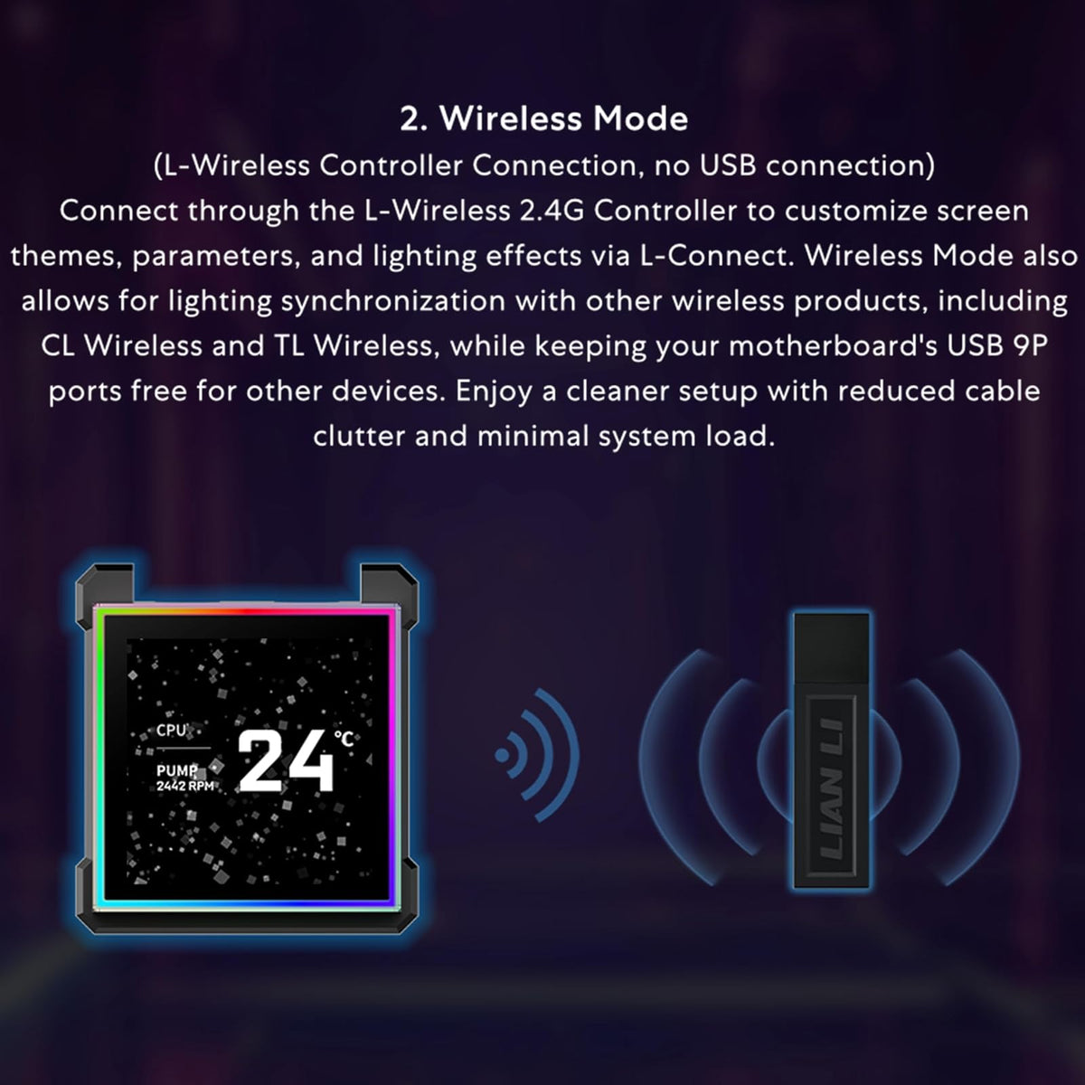 Lian Li Hydroshift II 360 CL ARGB - Enfriador de CPU líquido - 360 mm AIO - visualización cuadrada IPS LCD de 3.4 pulgadas - Cadena margarita - Bajo ruido - Intel LGA 1851/1700, AMD AM5/AM4-3X CL120