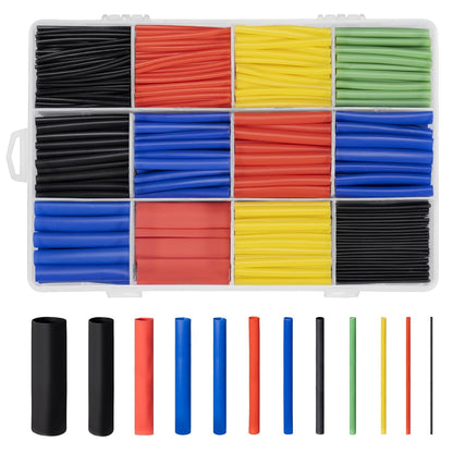 Tubos Termorretráctiles 800 Piezas, 12 Calibres, Contracción 2:1 | Kit Organizador Para Cables Con Caja Clasificadora, Material Aislante Para Reparación Eléctrica Y Proyectos DIY