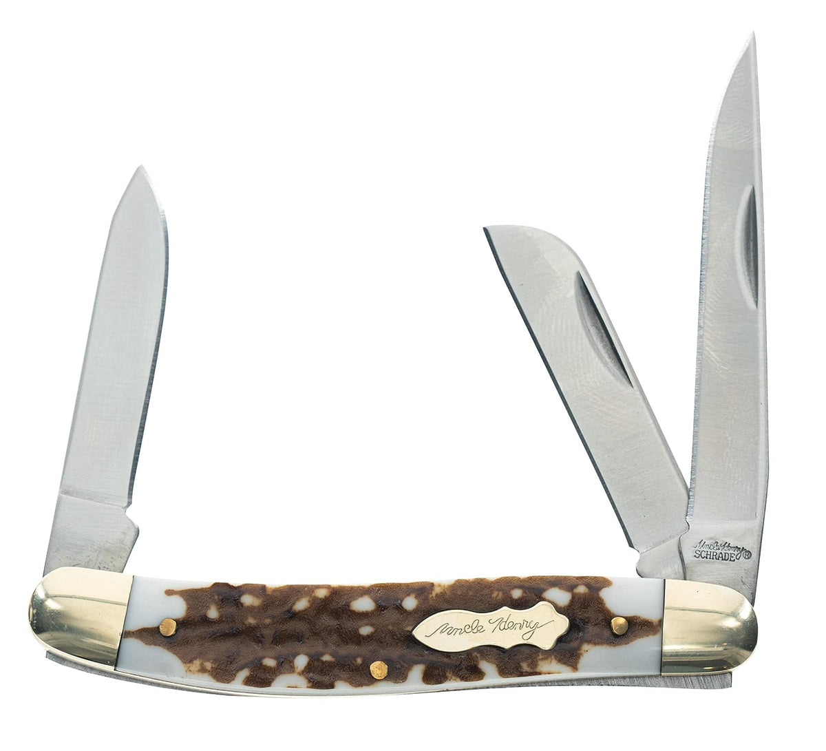 Uncle Henry Next Gen 897UH - Cuchillo de bolsillo plegable de 6.2 pulgadas con punta de clip de acero inoxidable, pie de oveja, cuchillas de punta rápida y mango de Staglon para caza, campamento y EDC