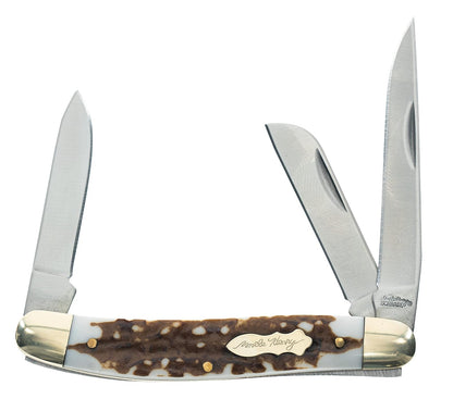 Uncle Henry Next Gen 897UH - Cuchillo de bolsillo plegable de 6.2 pulgadas con punta de clip de acero inoxidable, pie de oveja, cuchillas de punta rápida y mango de Staglon para caza, campamento y EDC