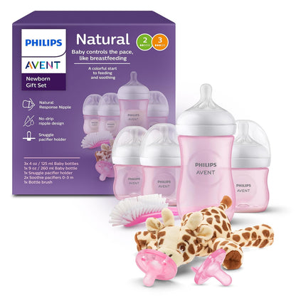 Philips Avent Set de Regalo Natural Response Recién Nacido, 7 Piezas - Rosa - Set de 8 piezas