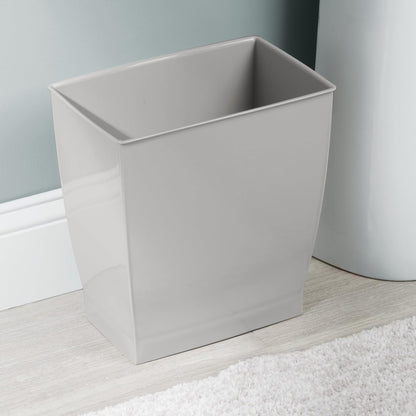 InterDesign 64783 Mono Rectangular Wastebasket Trash Can for Bathroom, Gray