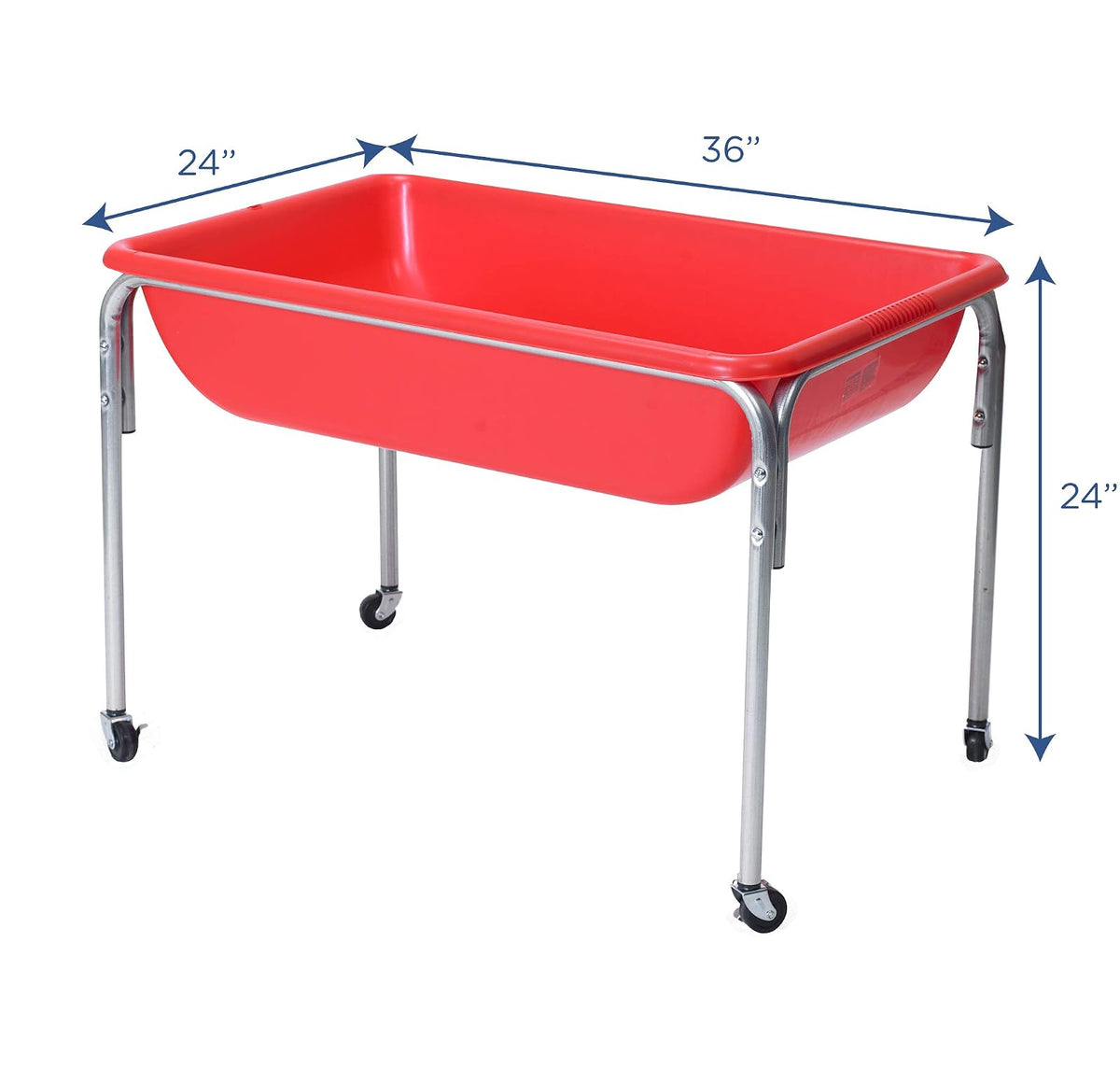 Children's Factory - Mesa sensorial mediana de 24 pulgadas de altura, caja de arena, mesa de agua para niños, color rojo