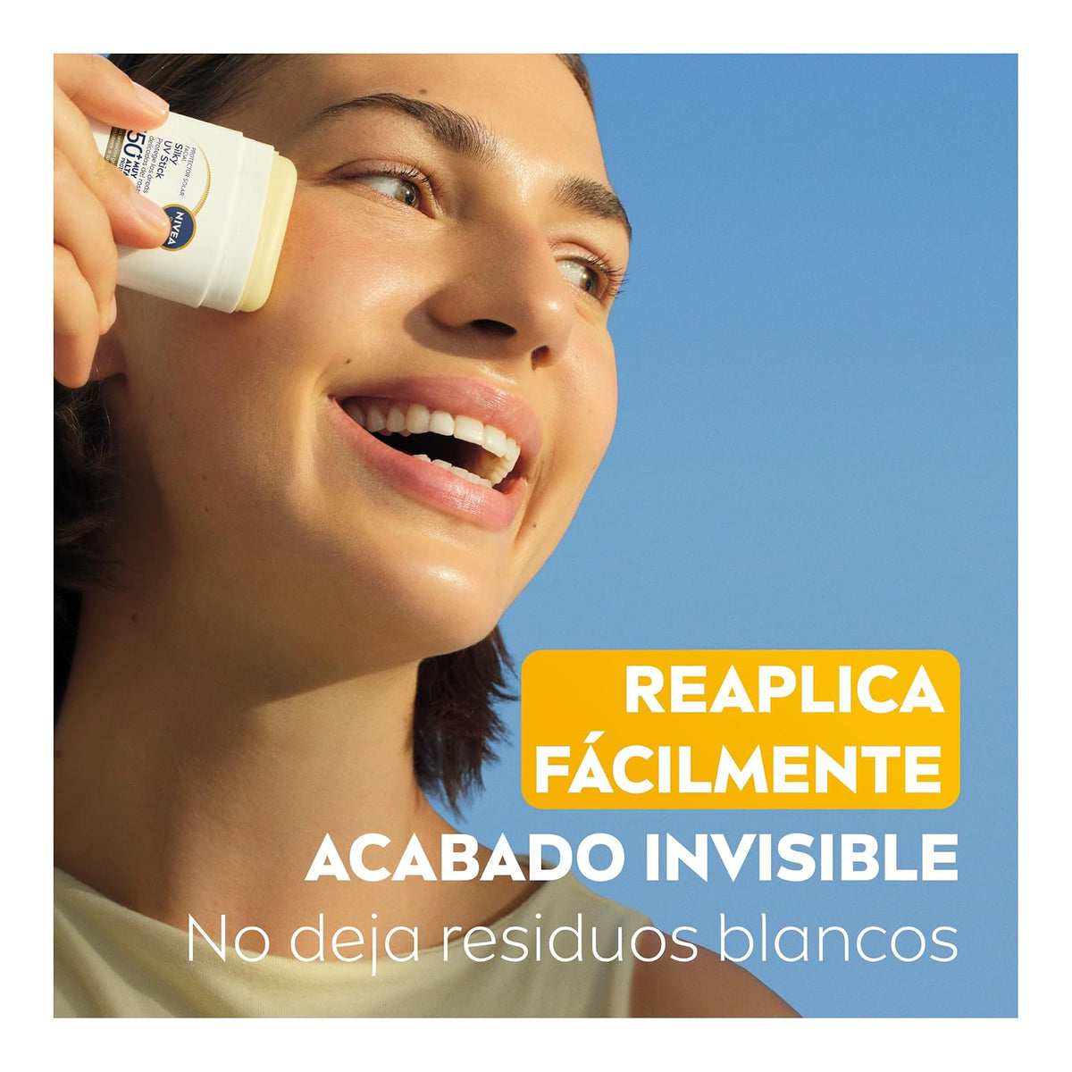 Silky UV Stick NIVEA SUN Protector Solar Facial en Barra FPS50+ Acabado invisible 15g